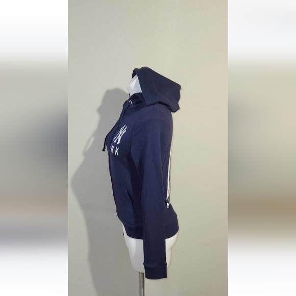 PINK Victoria's Secret Navy Hoodie with White Stars and Stripes - Picture 2 of 5